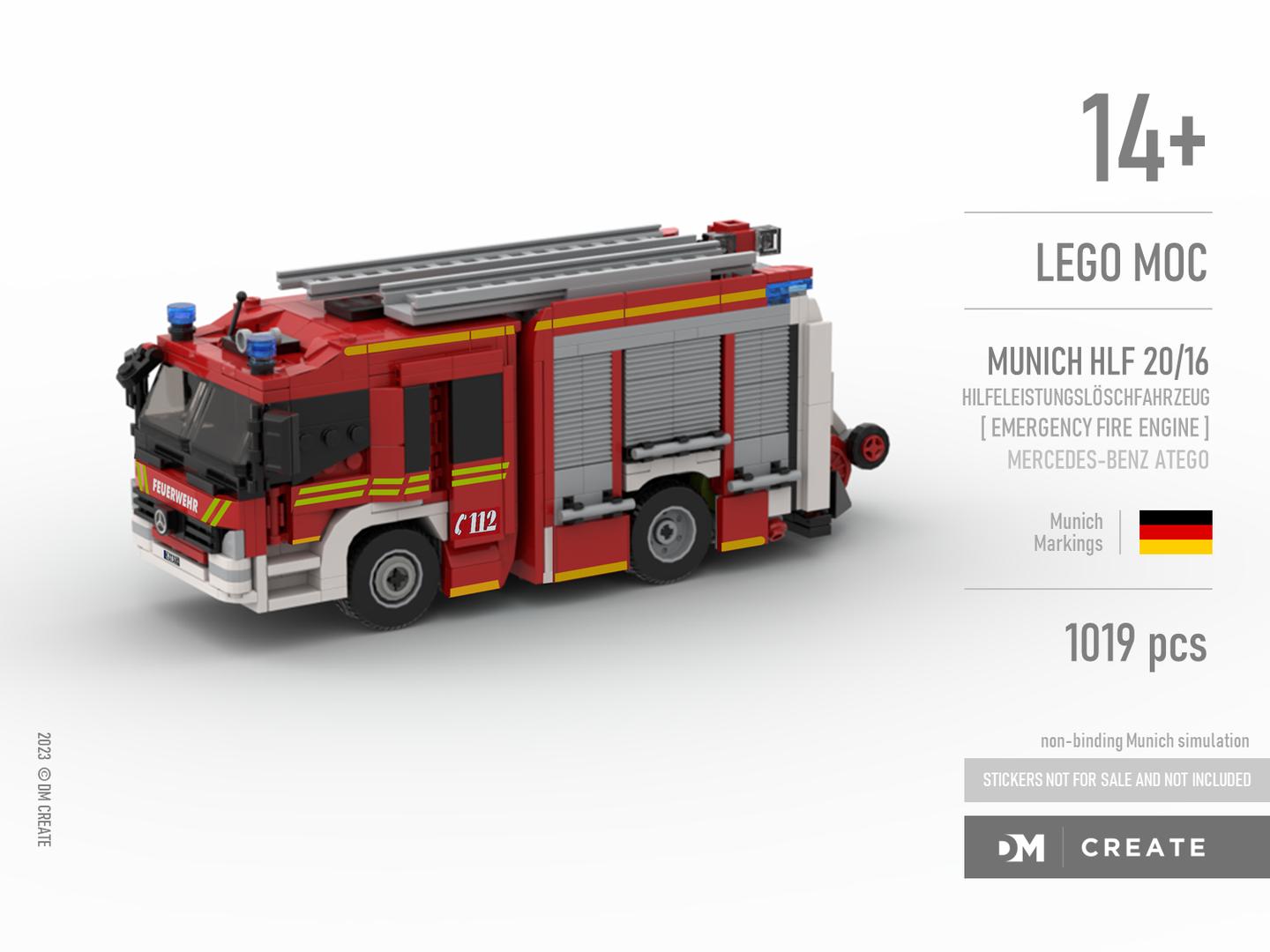 Munich Fire Truck - Mercedes-Atego - Hilfeleistungslöschfahrzeug HLF 20/16