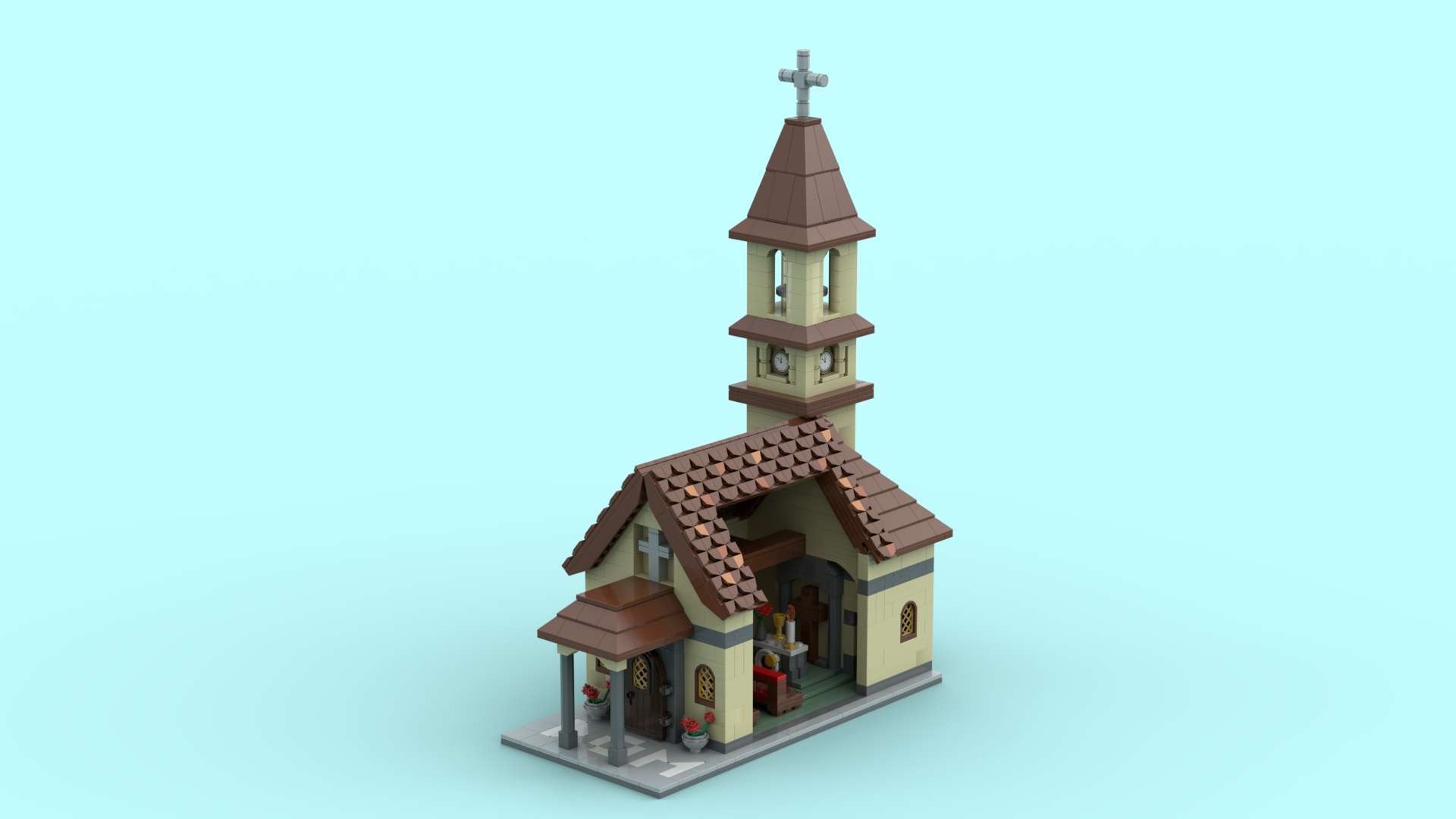 City Church Roof Reddish Brown