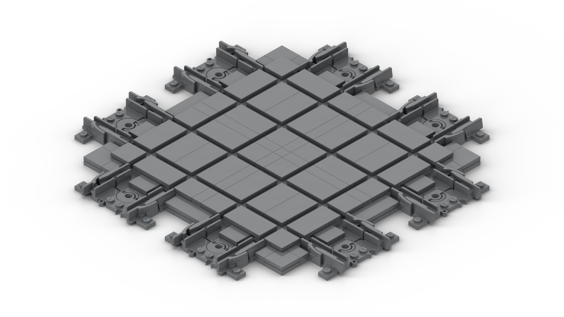 Train Double railway crossing - Croisement de Chemin de fer - MOC