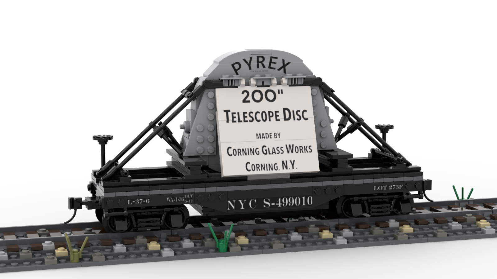 New York Central Well Car with Hale Telescope Lens