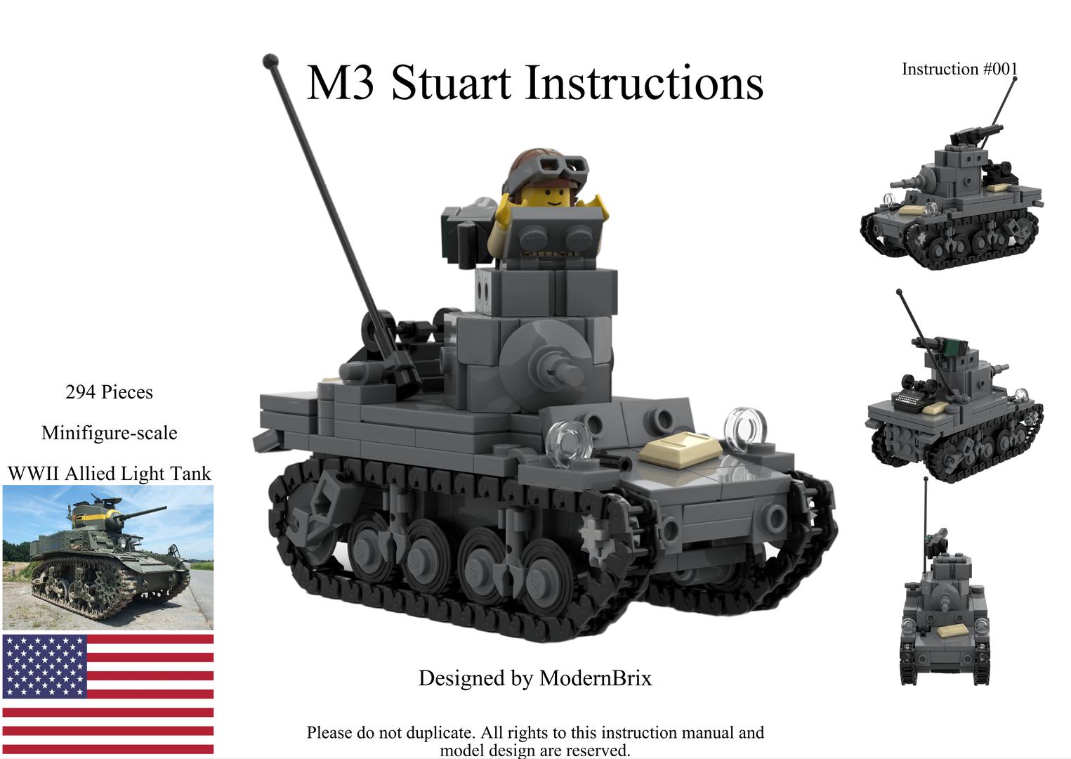 WW2 M3 Stuart Tank Instructions