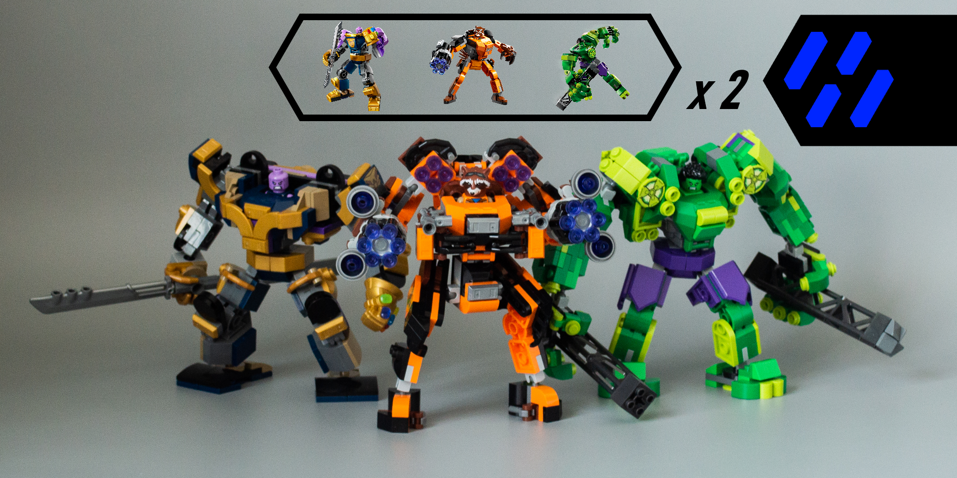 76241 76242 76243 2023 Marvel Mech Armor Upgrade Bundle | Hulk Thanos Rocket