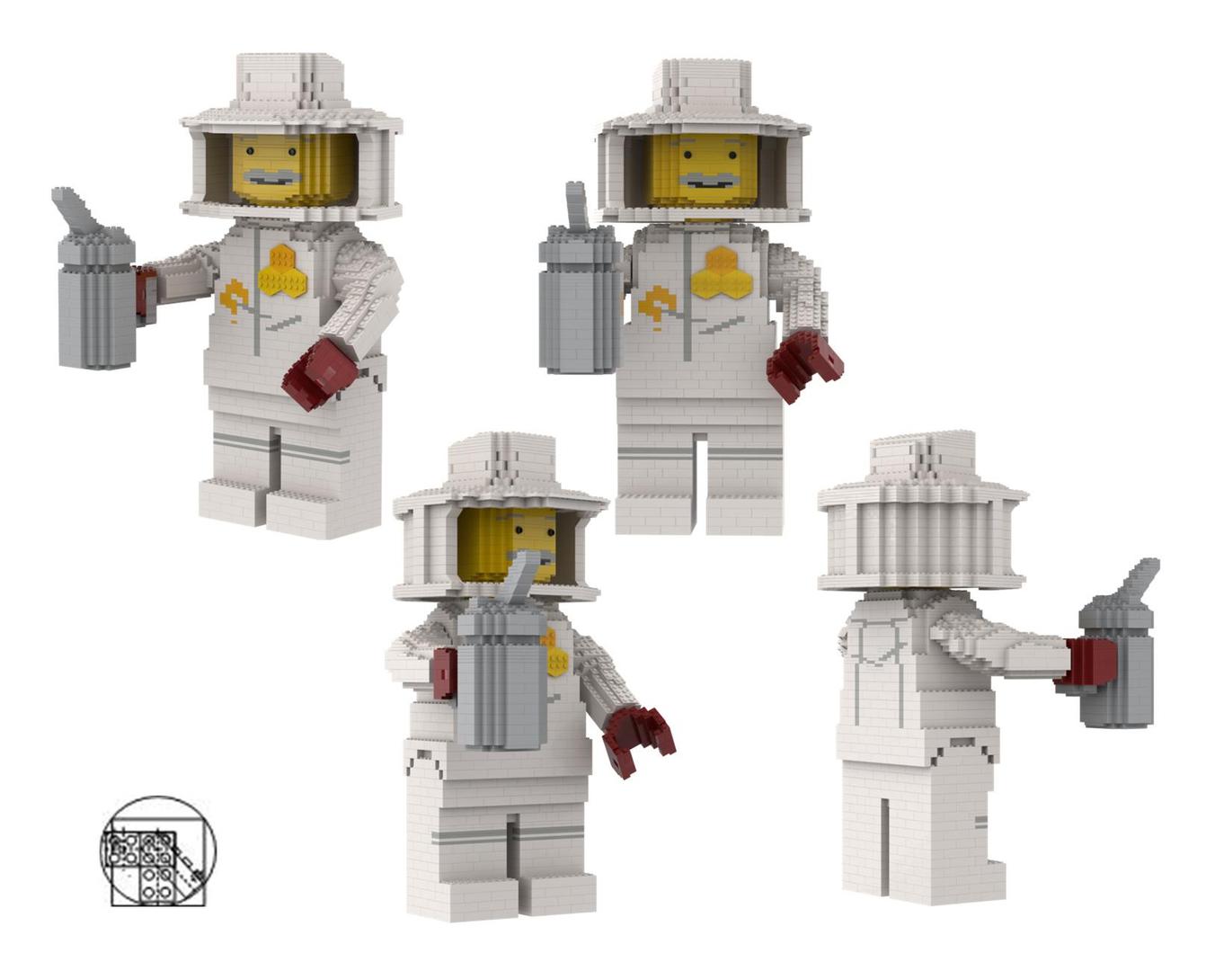 Maxi figure White Beekeeper with bee smoke diffuser