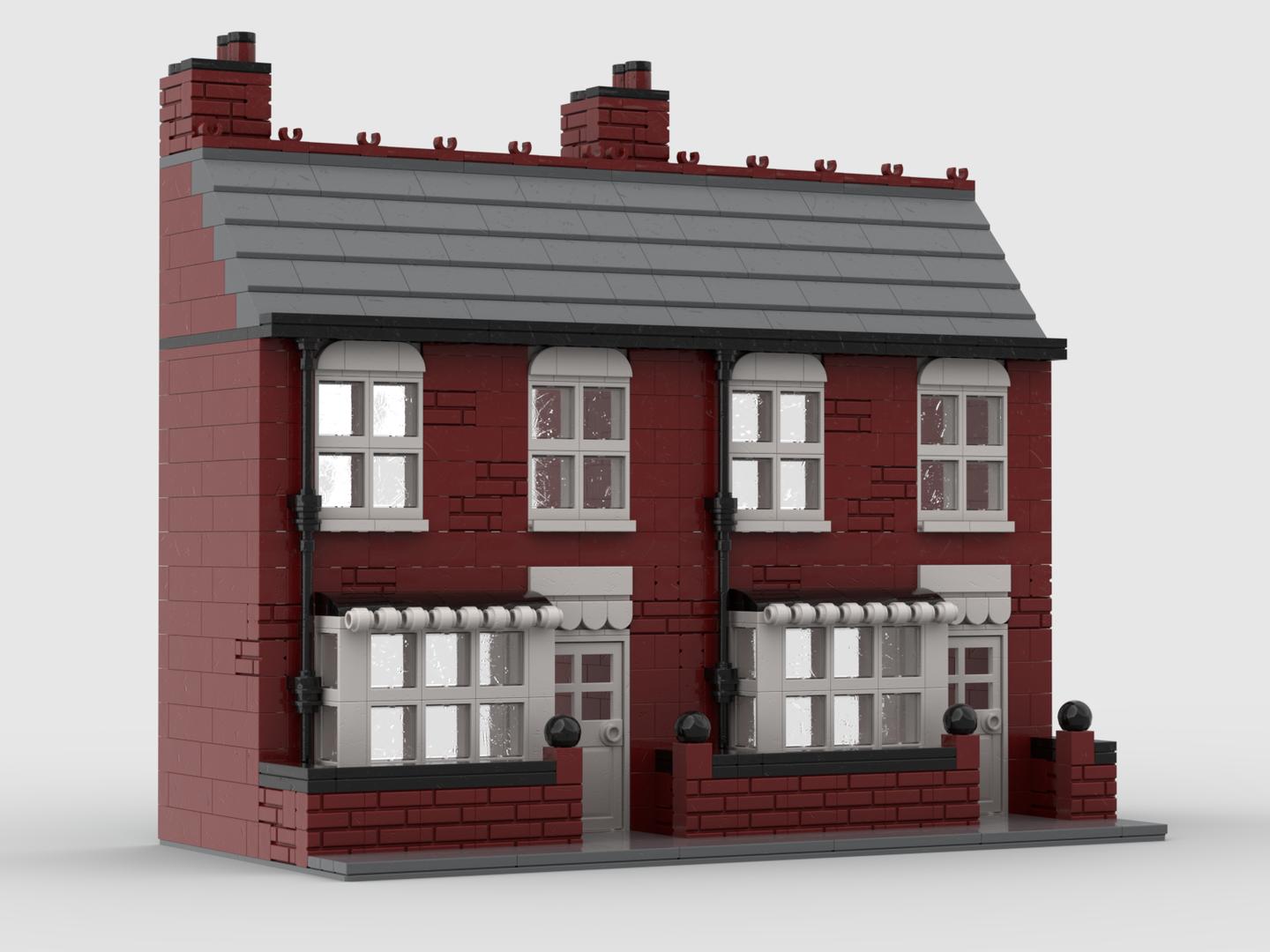 Red Brick Terraced Housing Facade