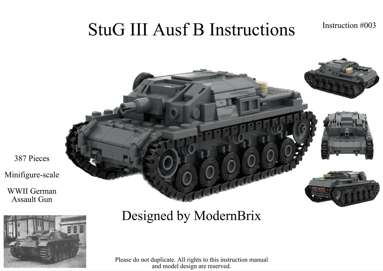 WW2 StuG III Ausf B Custom Building Instructions