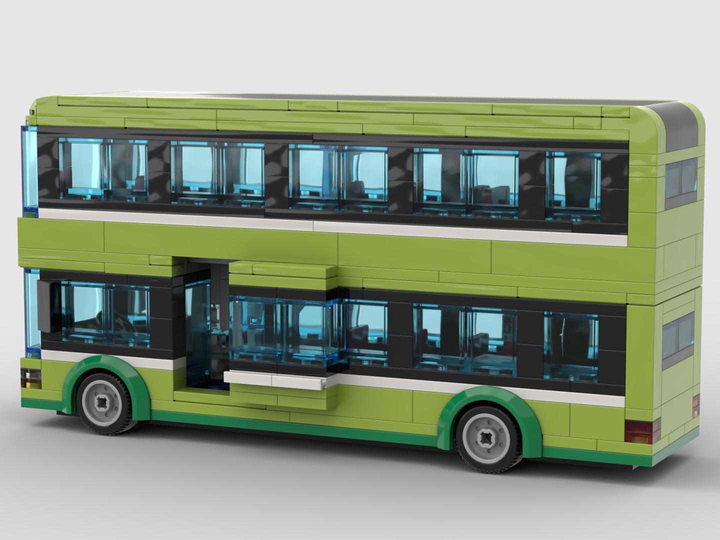 Double Decker Bus (City / Minifig Scale, 2023 Revision, Lime)