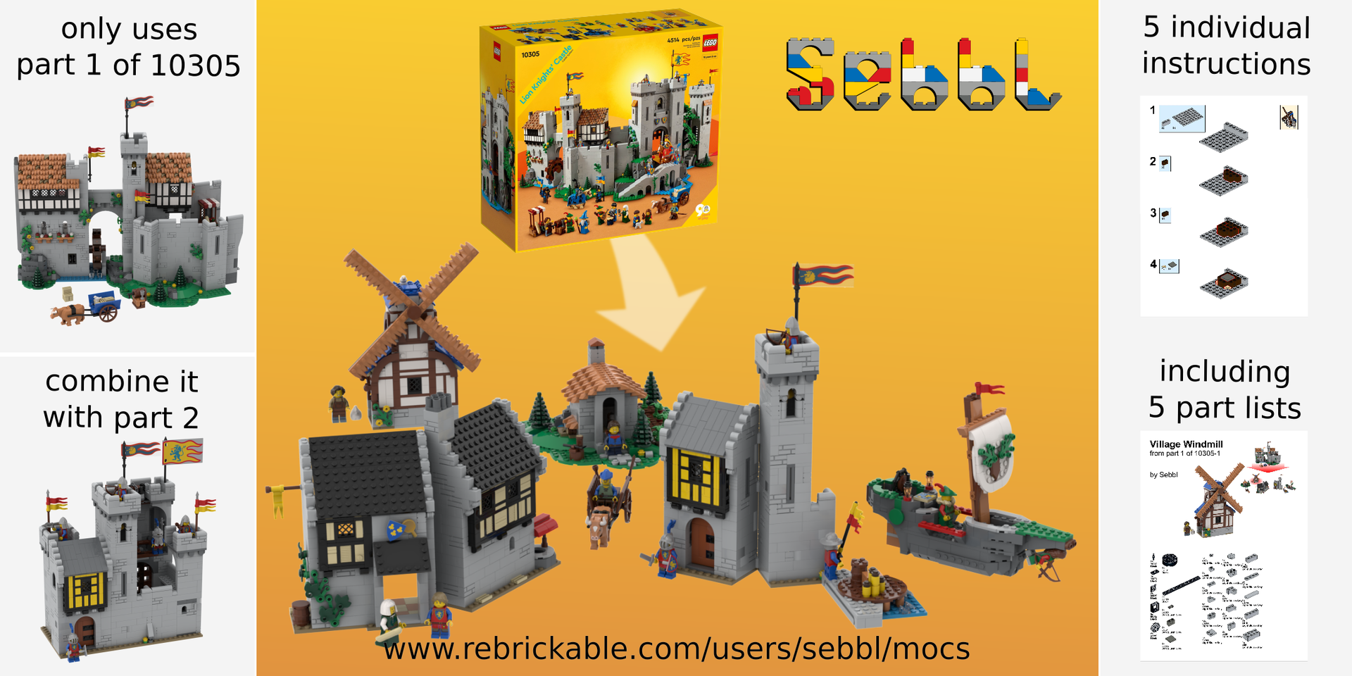 10305: Medieval Village - Castle World Part 2 alternate build