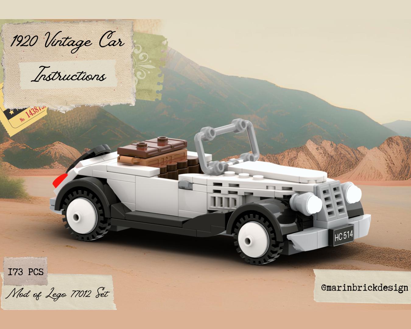 1920 Vintage White Car - Lego moc Instructions
