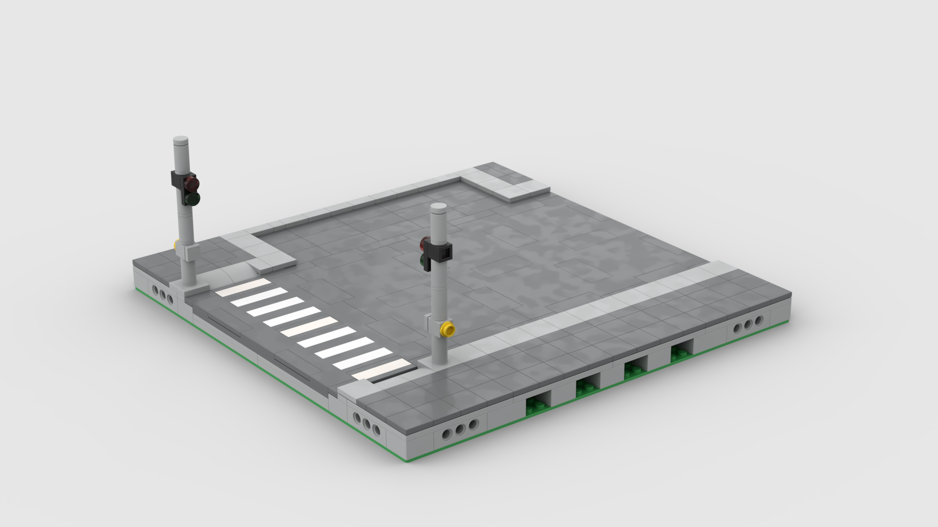 One Way Street with Parking Lot and Crosswalk