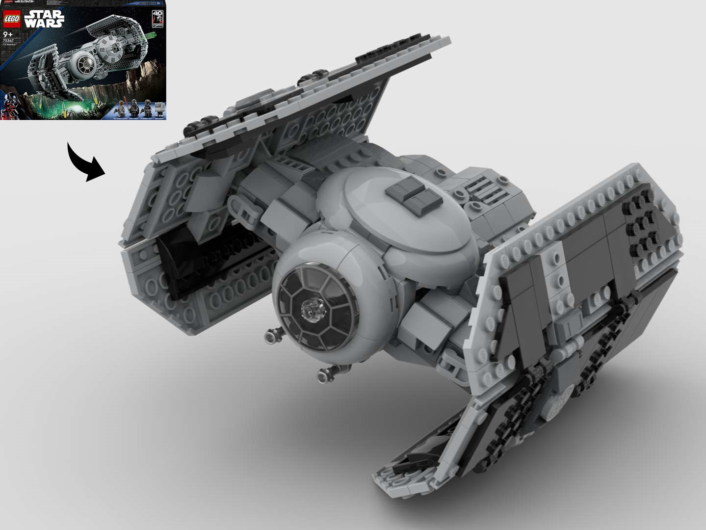 TIE/ad Advanced x1 - Vader's Fighter -  Alternate Build 75347 Tie Bomber