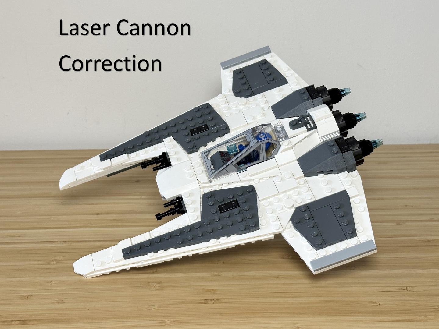 Laser Cannon Position Correction on 75348 Fang Fighter alternate build
