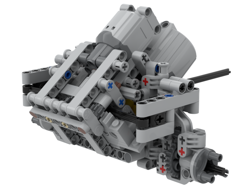 Truck Trial - Front axle with motor mounted at an angle and standard portal hubs