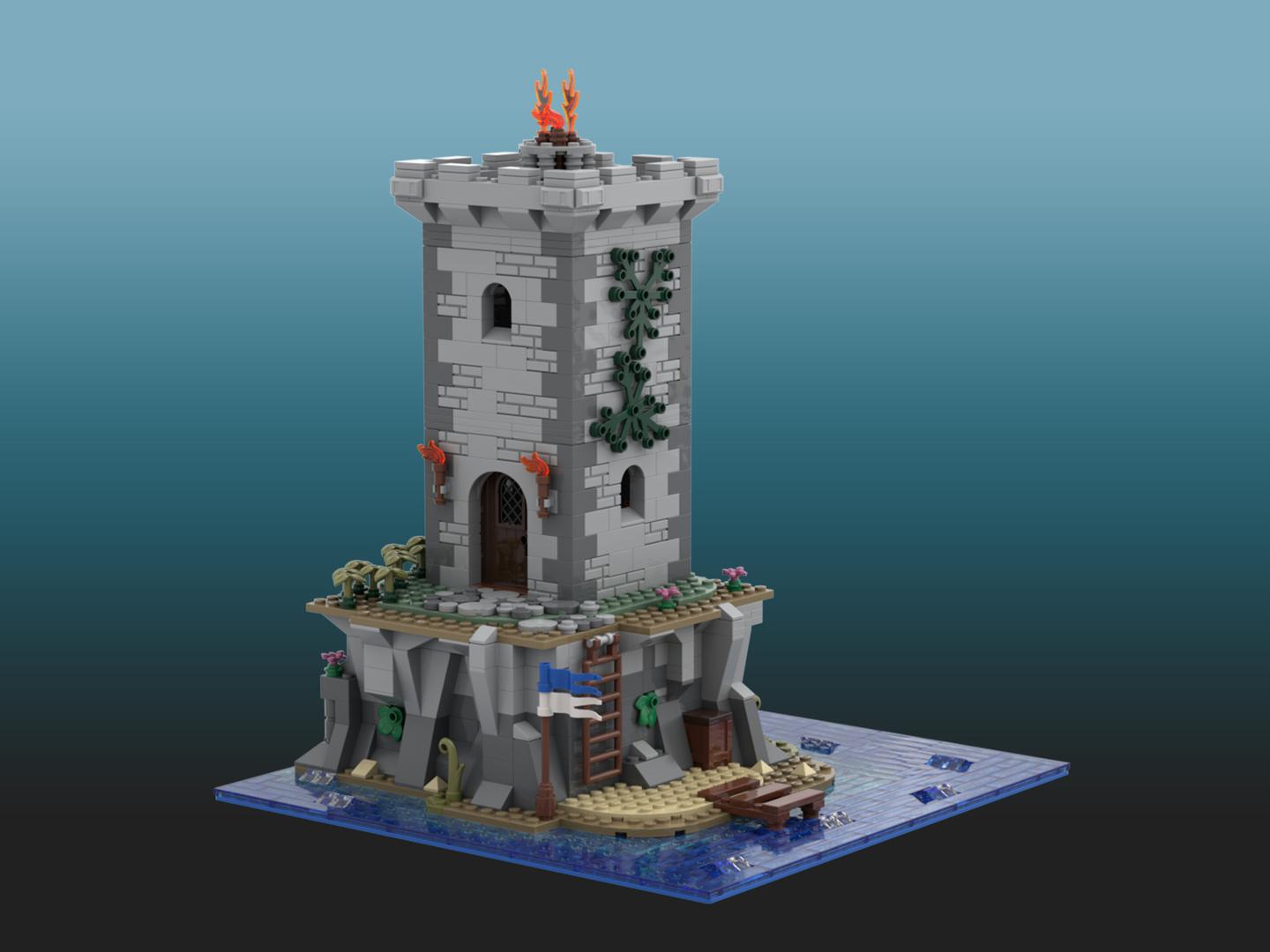 Medieval island lighthouse