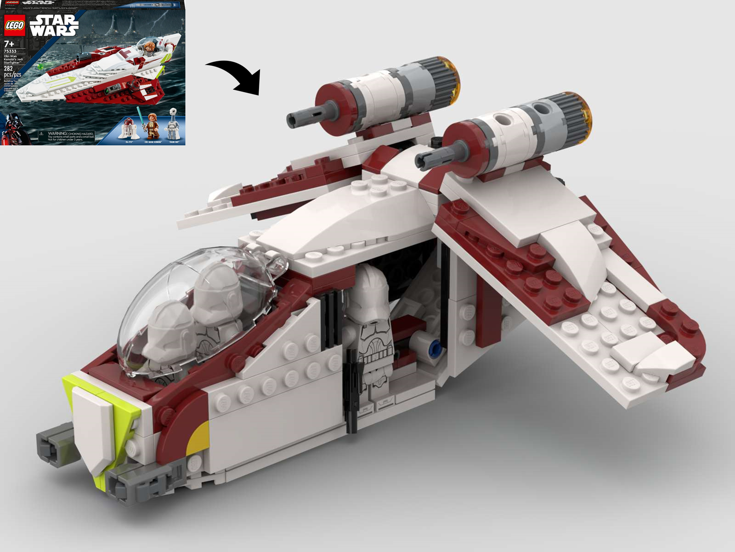 Republic Gunship Midi Scale - Alternate Build of 75333 Obi-Wan's Starfighter