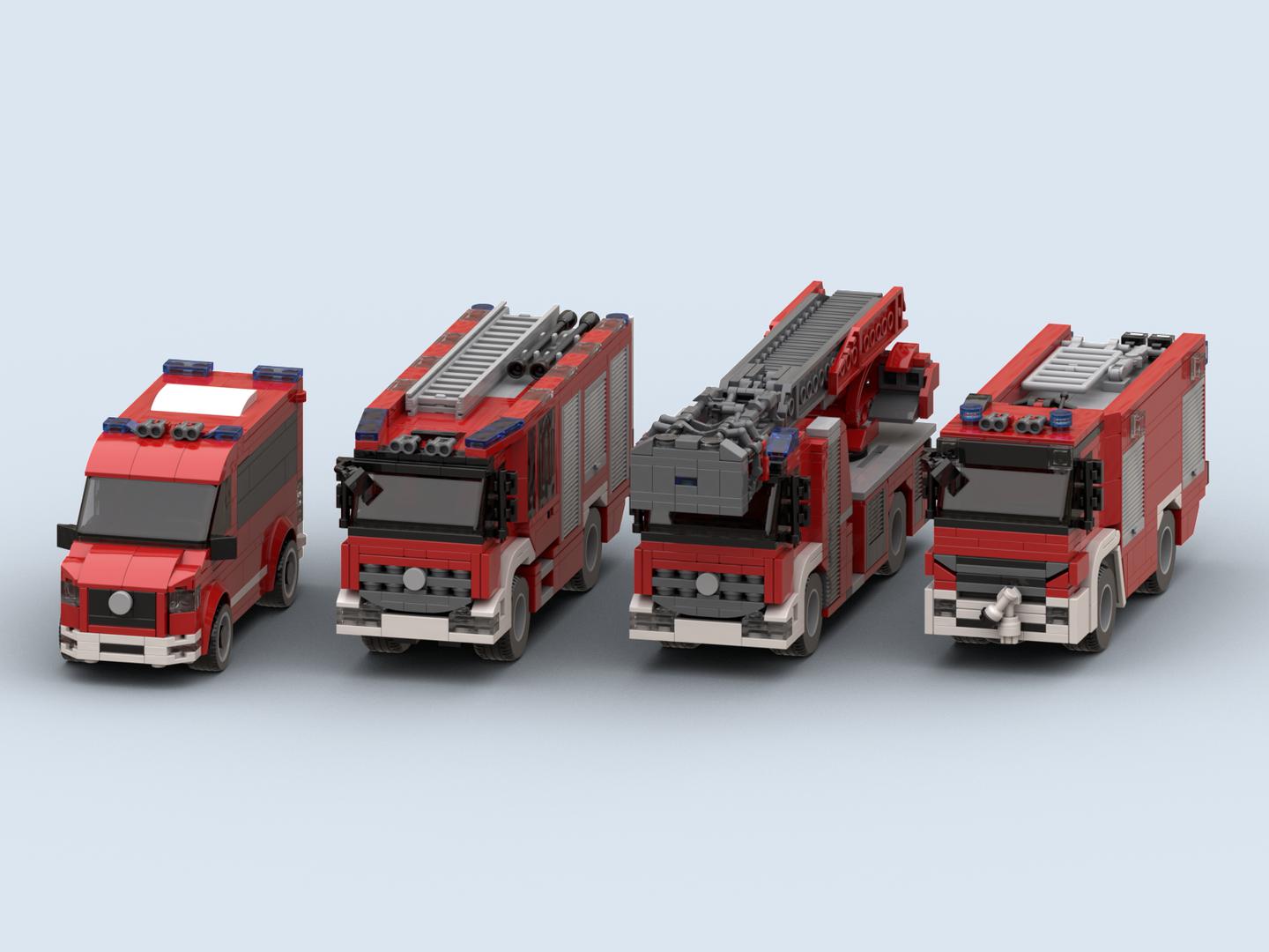 German Fire Vehicles Pack (MOC-150583) - LEGO MOC | MOC Tracker