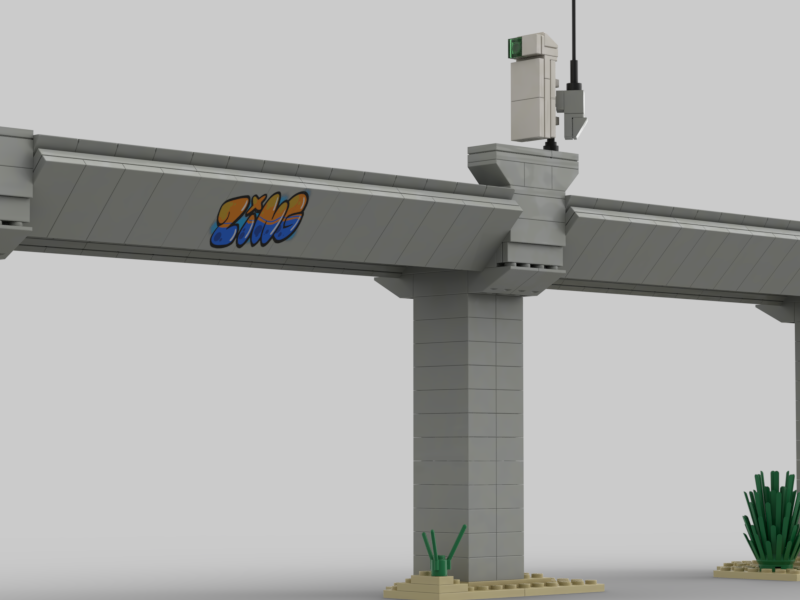 Futuristic Elevated Train Bridge