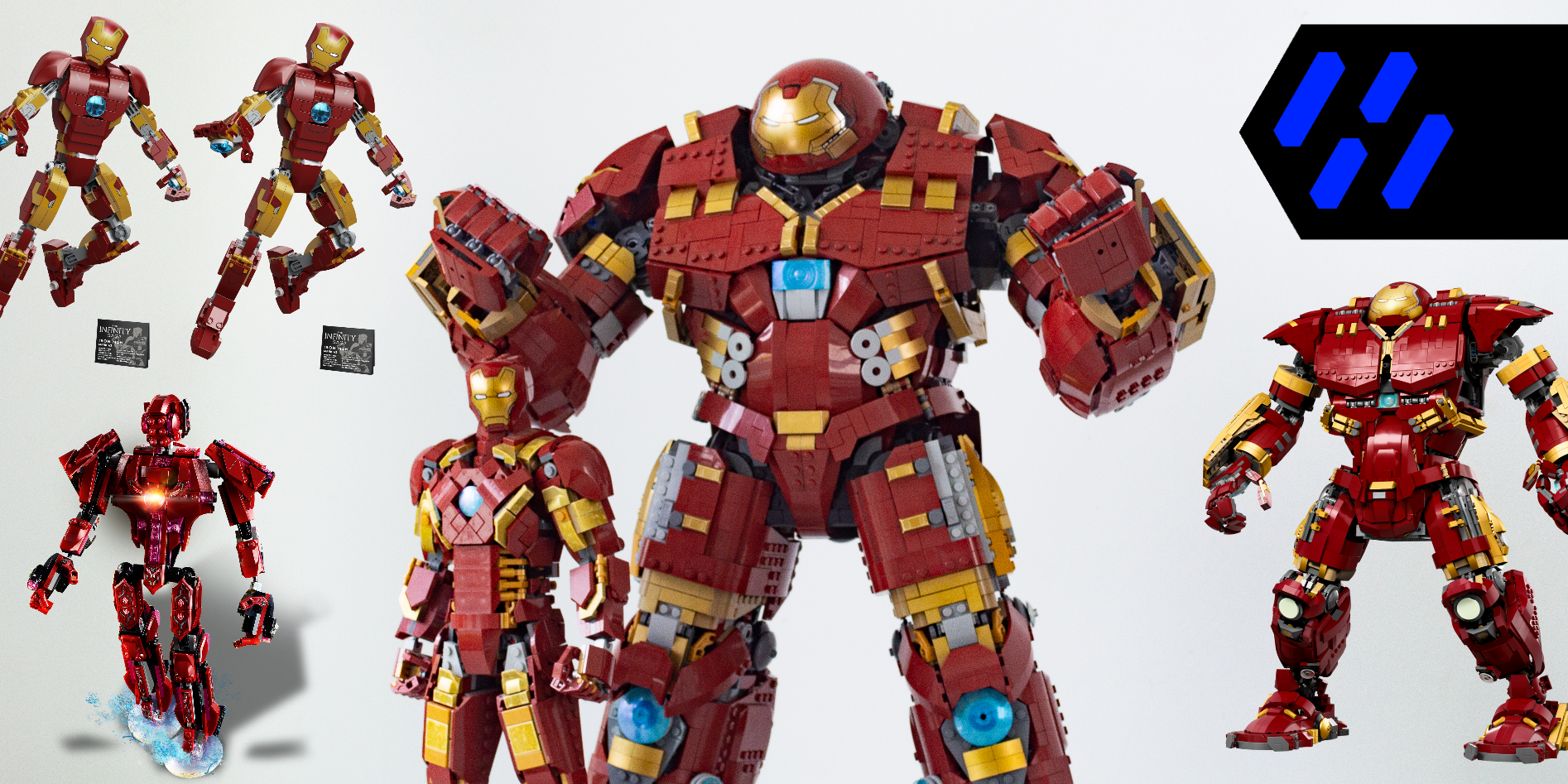 76210 | 76155 + 76206 X 2 UCS Iron Man Mark 43 &amp; Mark 44 Hulkbuster Bundle