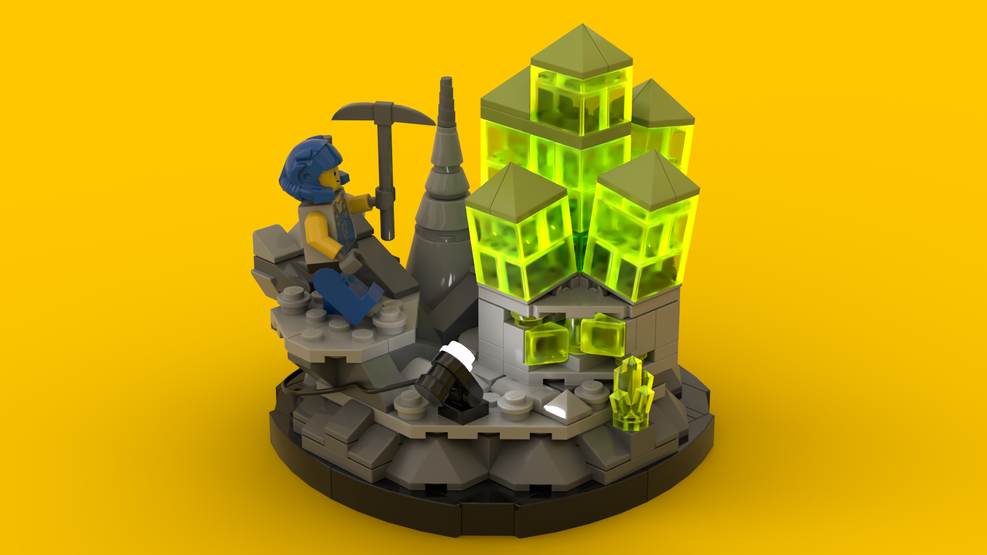 Giant crystal diorama