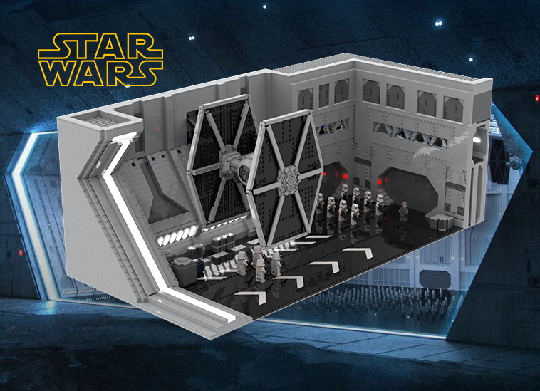 SW Imperial Hangar (Rogue One/Death Star) Imperial fighter included