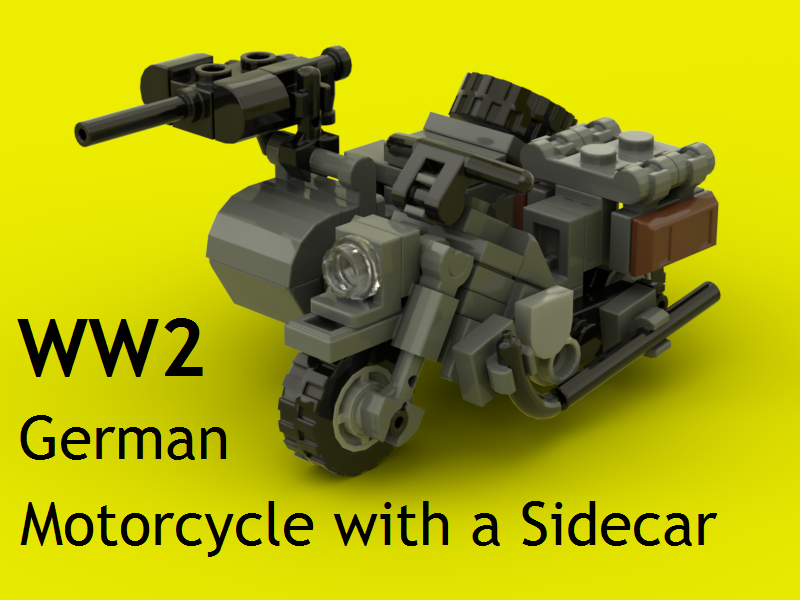 WW2 German Motorcycle with a Sidecar (2 in 1)