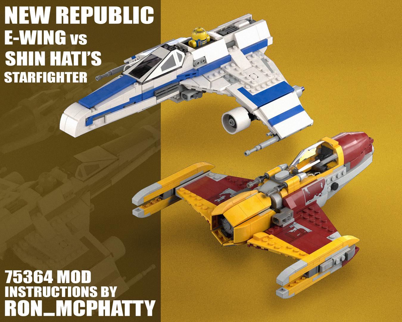 New Republic E-Wing vs. Shin Hati’s Starfighter set 75364 MOD alternate build