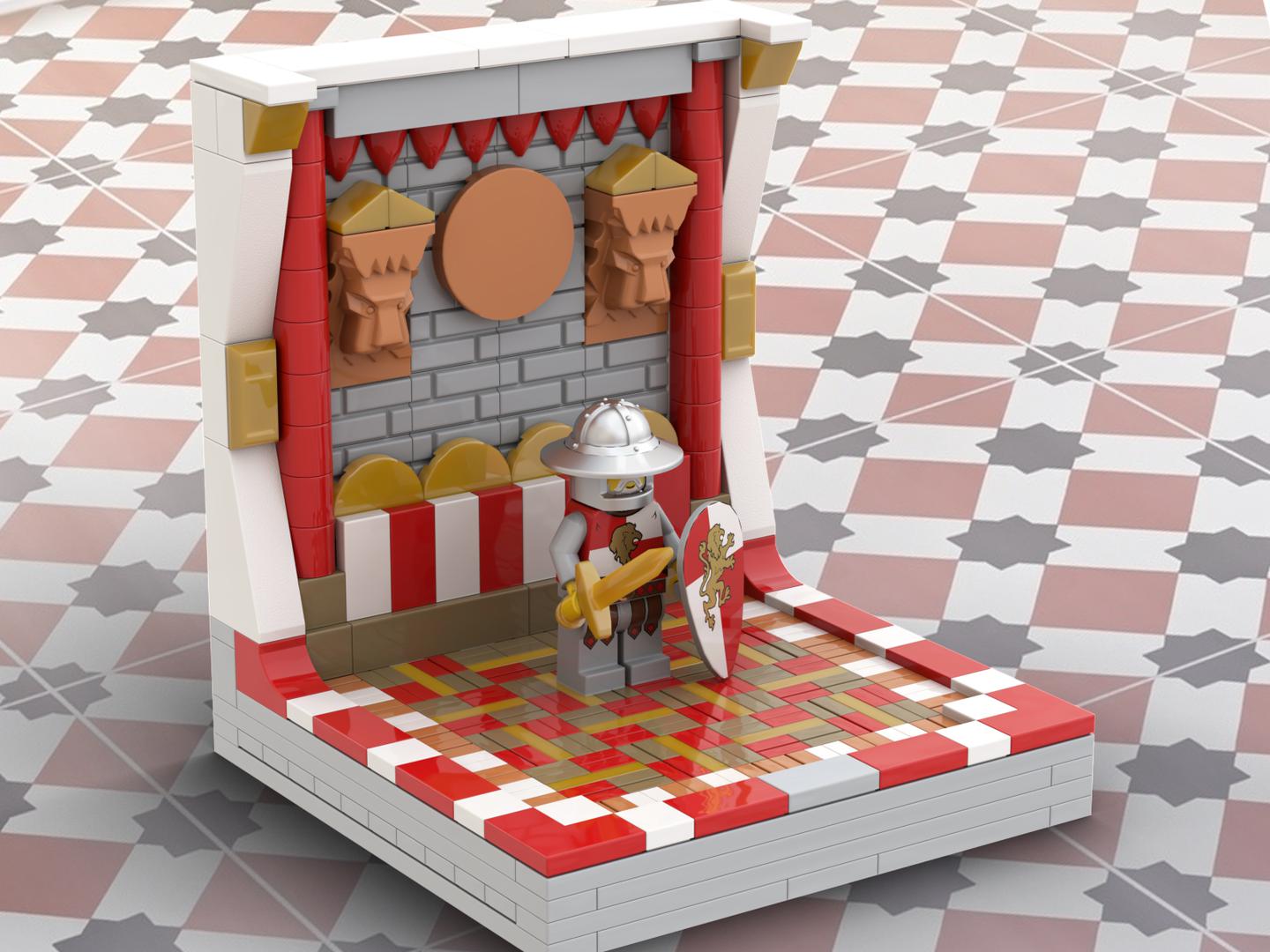 Lion Knights (Kingdoms) Display with tile floor