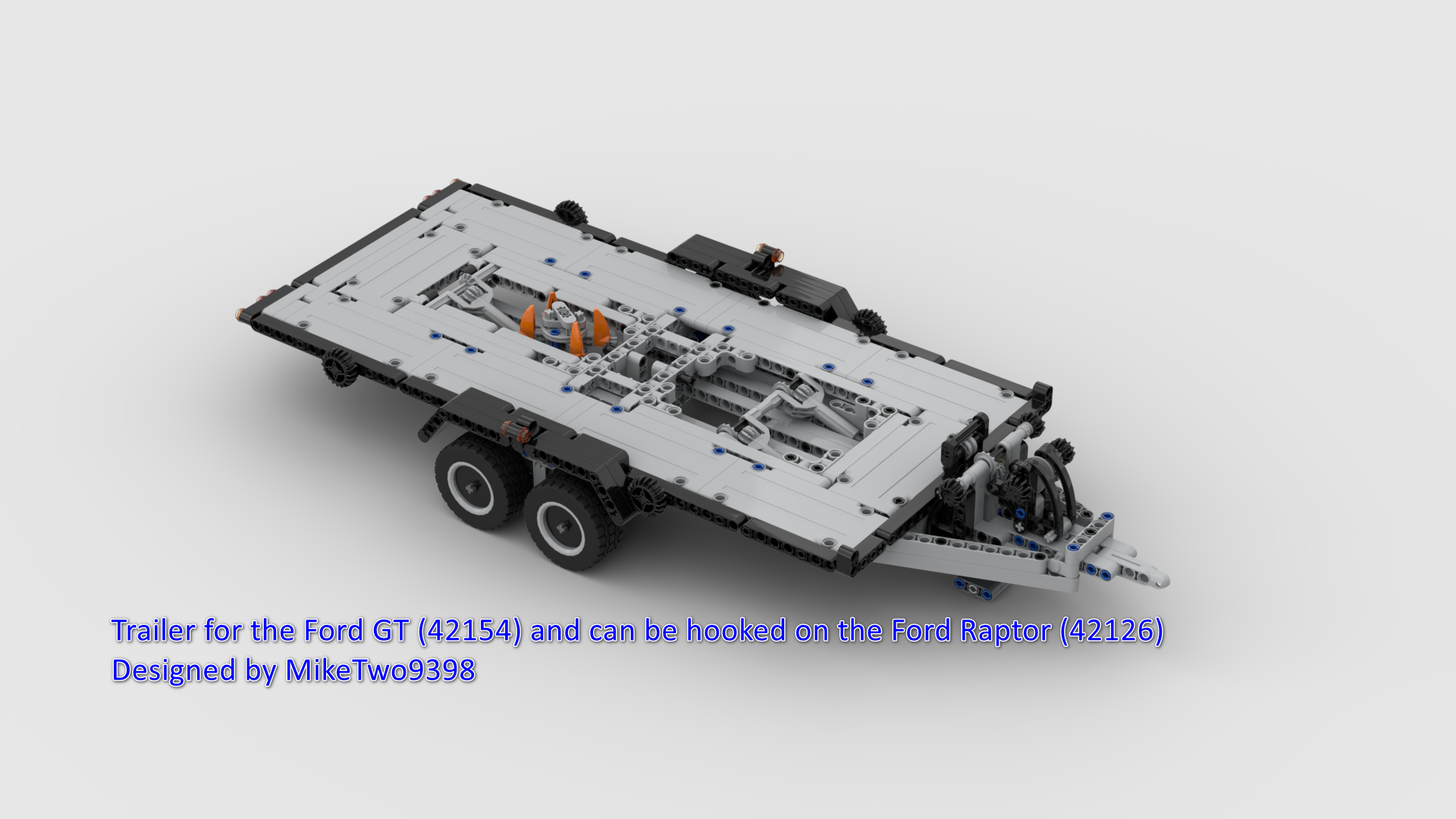 Car Trailer Ford Raptor (42126) with the Fordt GT (42154) on it