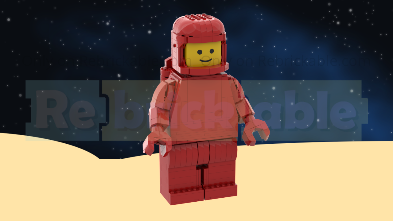 Classic Space: Upscale Spaceman Astronaut Minifigure in RED