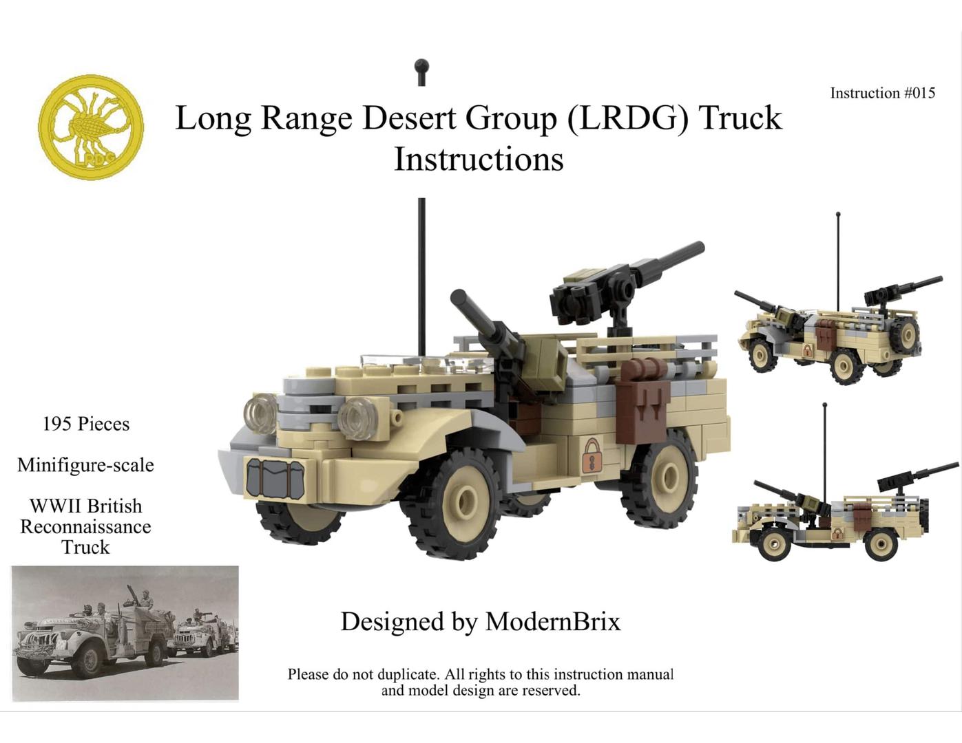 WWII Long Range Desert Group Truck Custom Building instructions