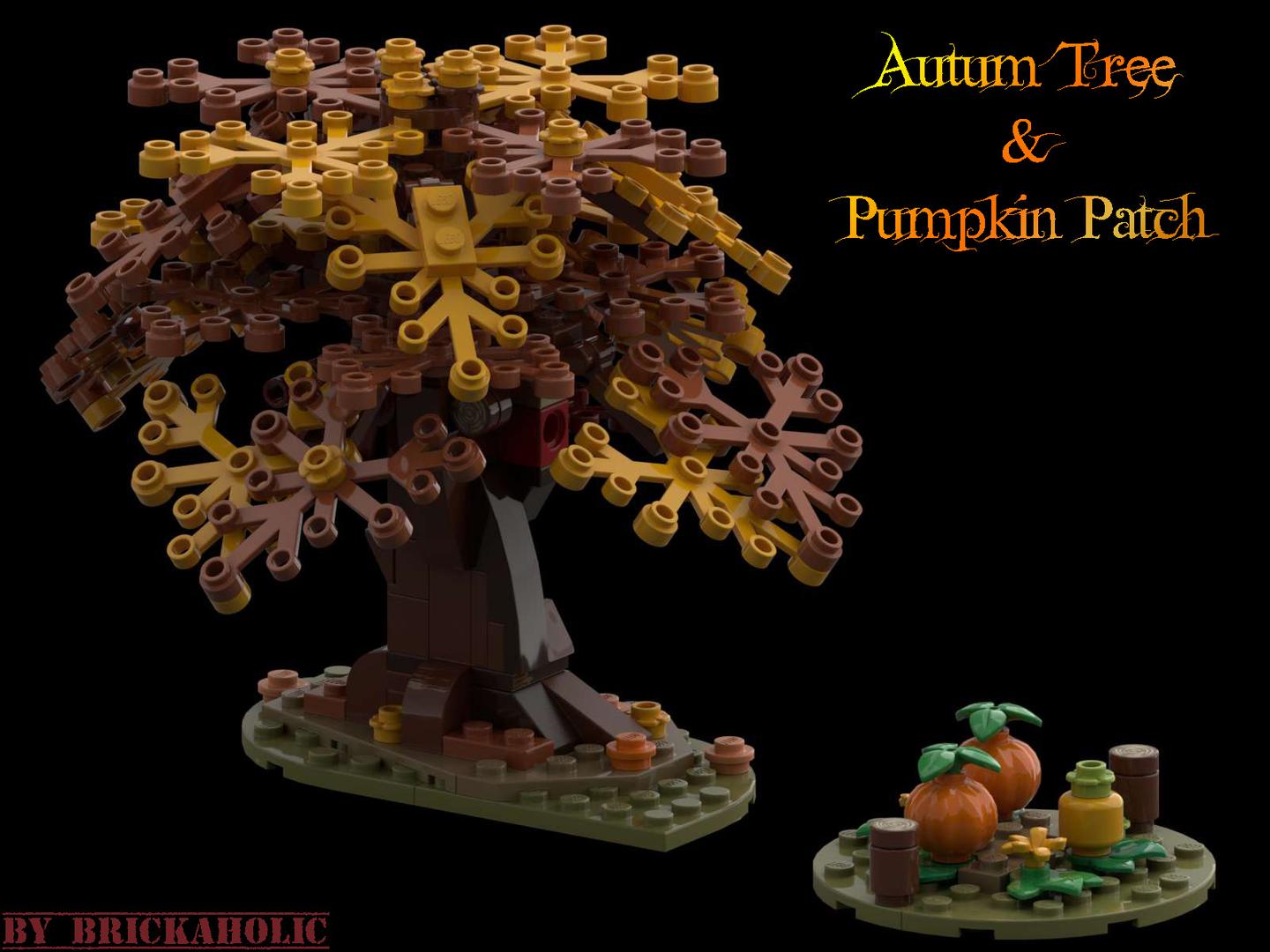 MOC LEGO AUTUMN TREE &amp; Pumpkin Patch Building Instructions