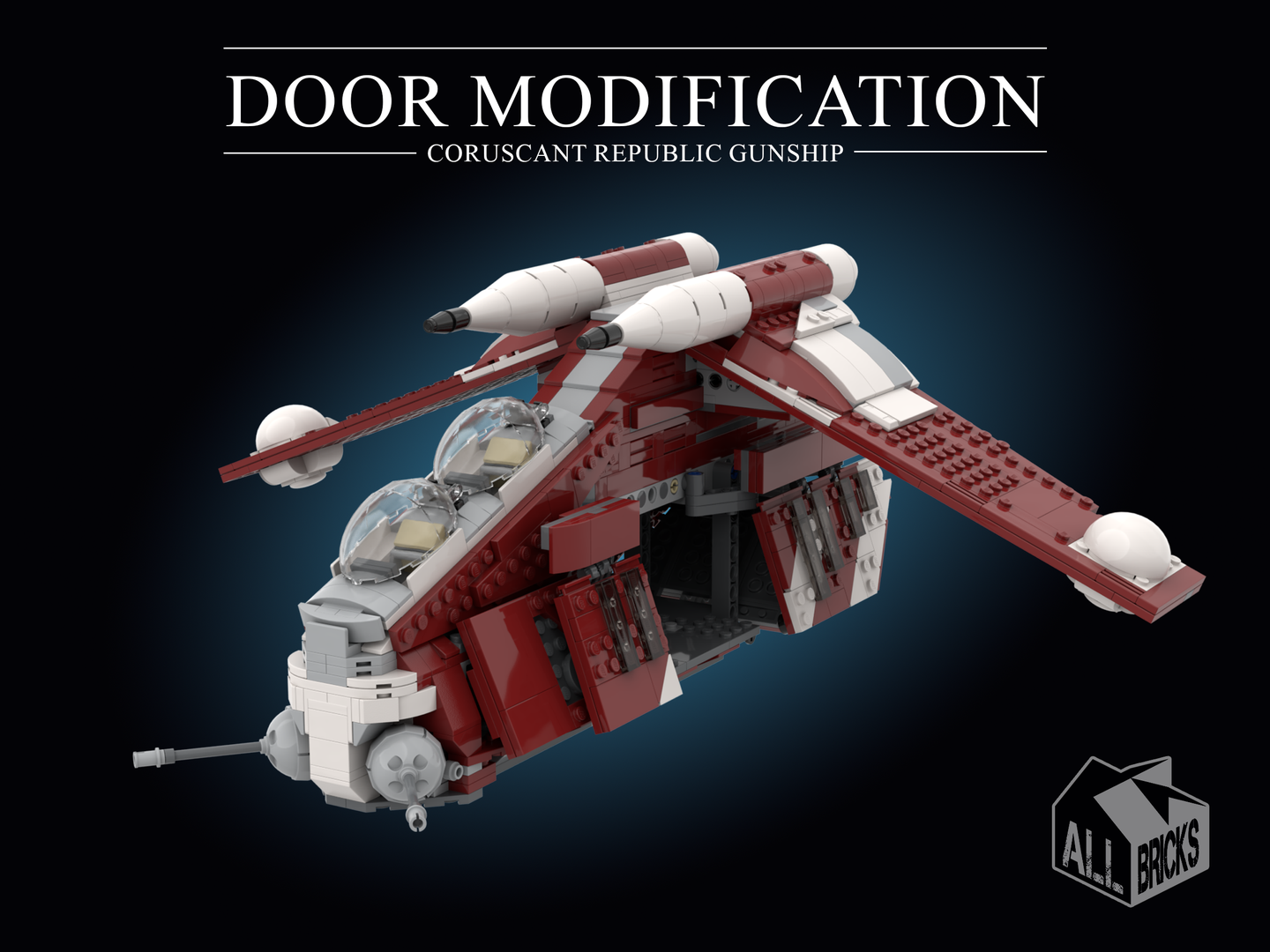 Coruscant Republic Gunship Double Door Modification and Improvements [For 75354]