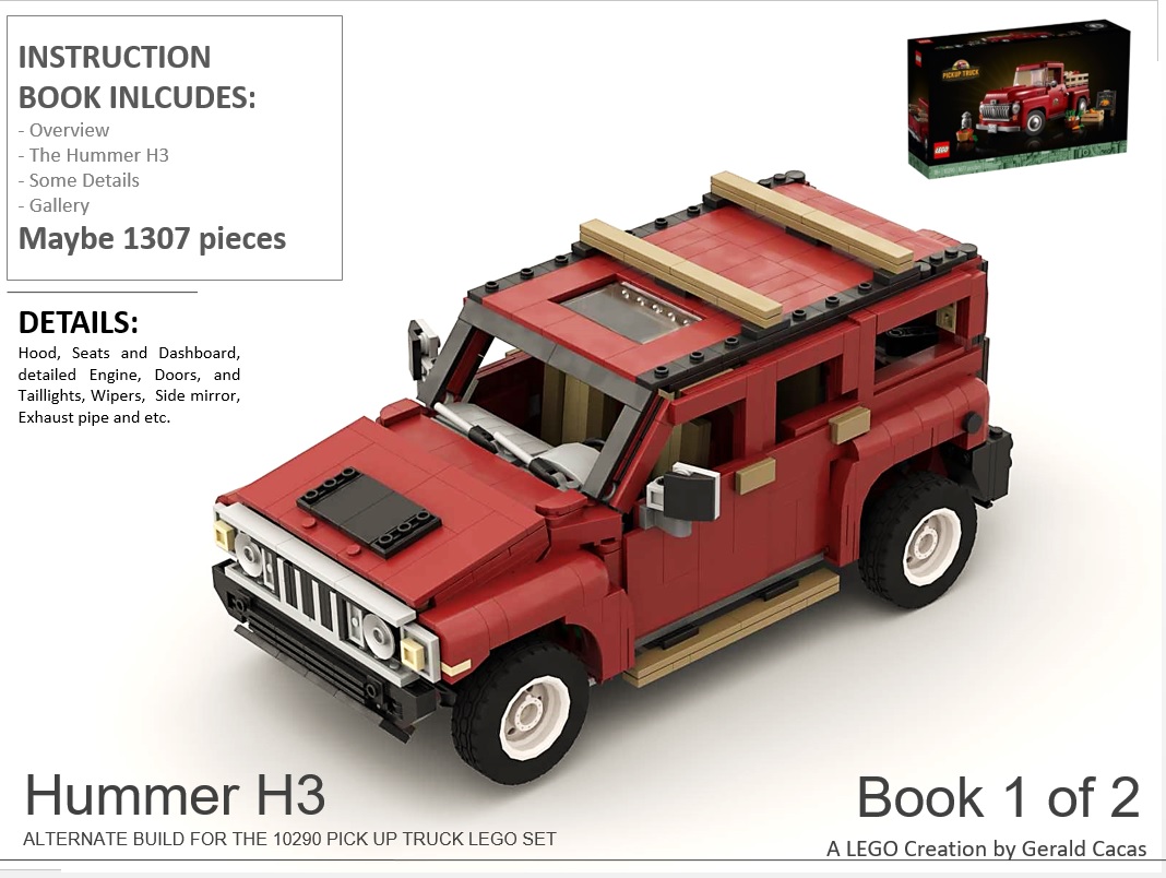 Hummer H3: Pick-up Truck 10290 Lego Set Alternate Build