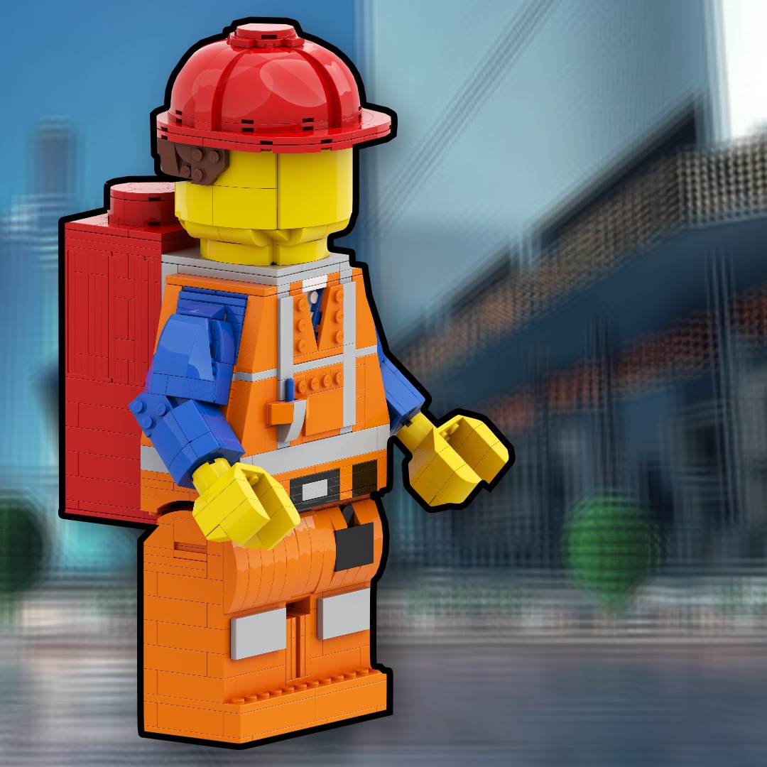 Up-Scaled LEGO Minifigure - AWESOME LEGO Movie Emmet Edition