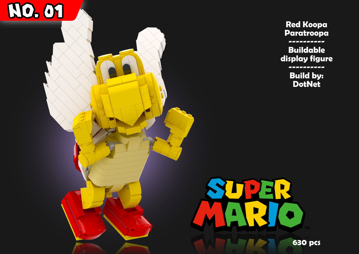 Red Koopa Paratroopa - Posable Display Figure 01 - Super Mario Bros.