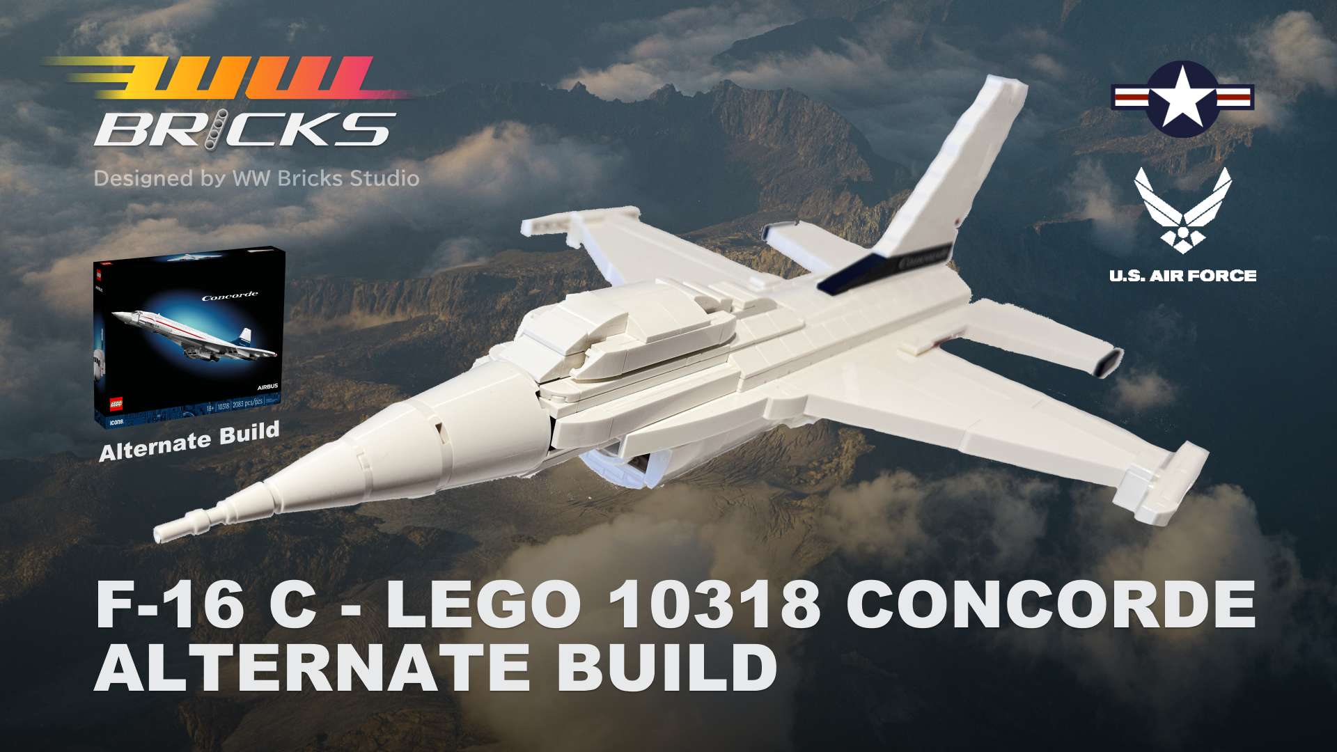 Lockheed F-16 C Falcon LEGO 10318 Concorde alternate build alternate build
