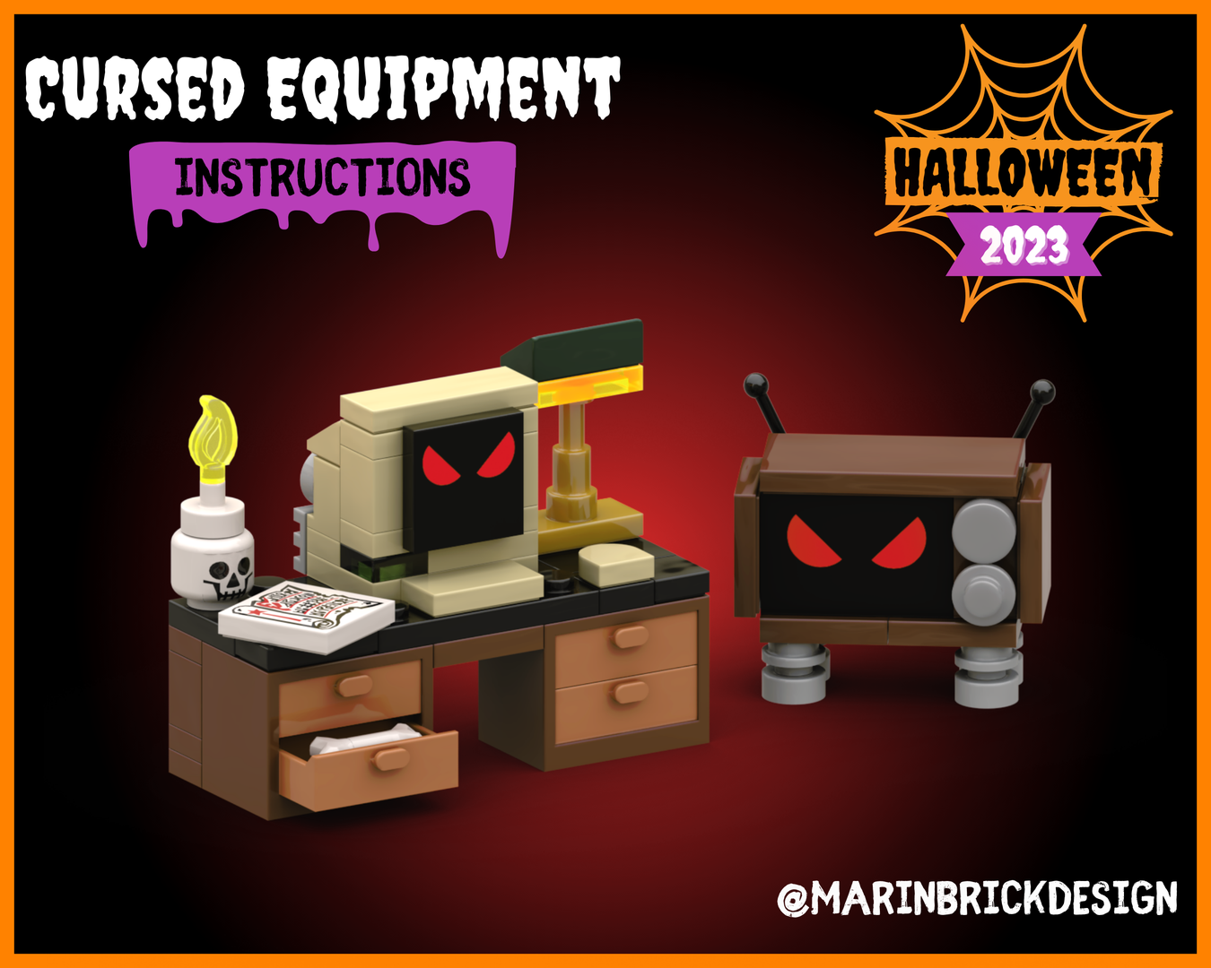 Cursed TV and Computer - Lego Spooky Halloween Moc