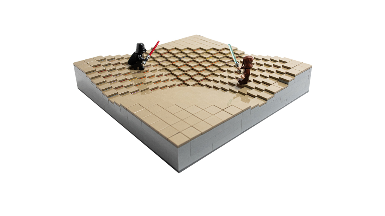 the epic lightsaber fight between Darth Vader and Obi Wan Kenobi