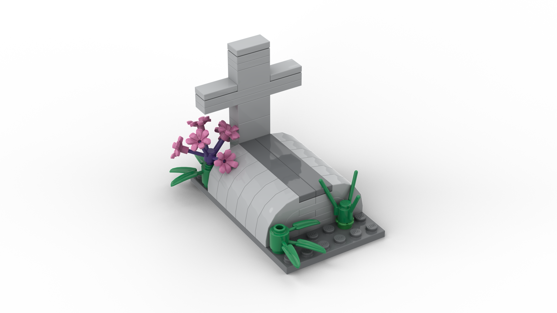 Halloween: tomb with crucifix.