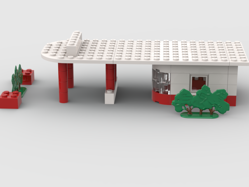 Esso Gas Station With Small Garden (1958)