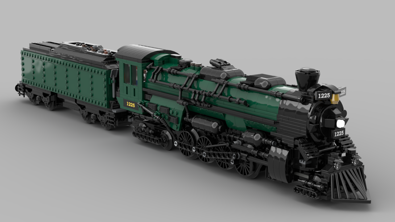 Pere Marquette 1225 - Steam Locomotive and Coal Tender