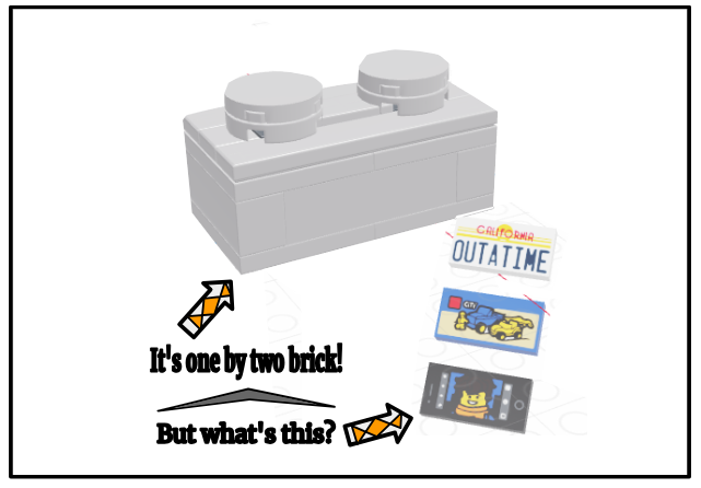 1 by 2 Lego tile storage brick