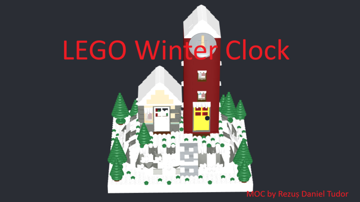 Winter clock tower