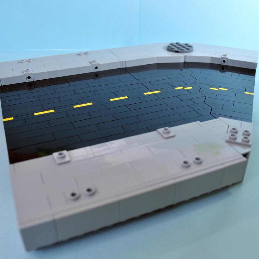 Modular Straight Road Section with Sidewalks