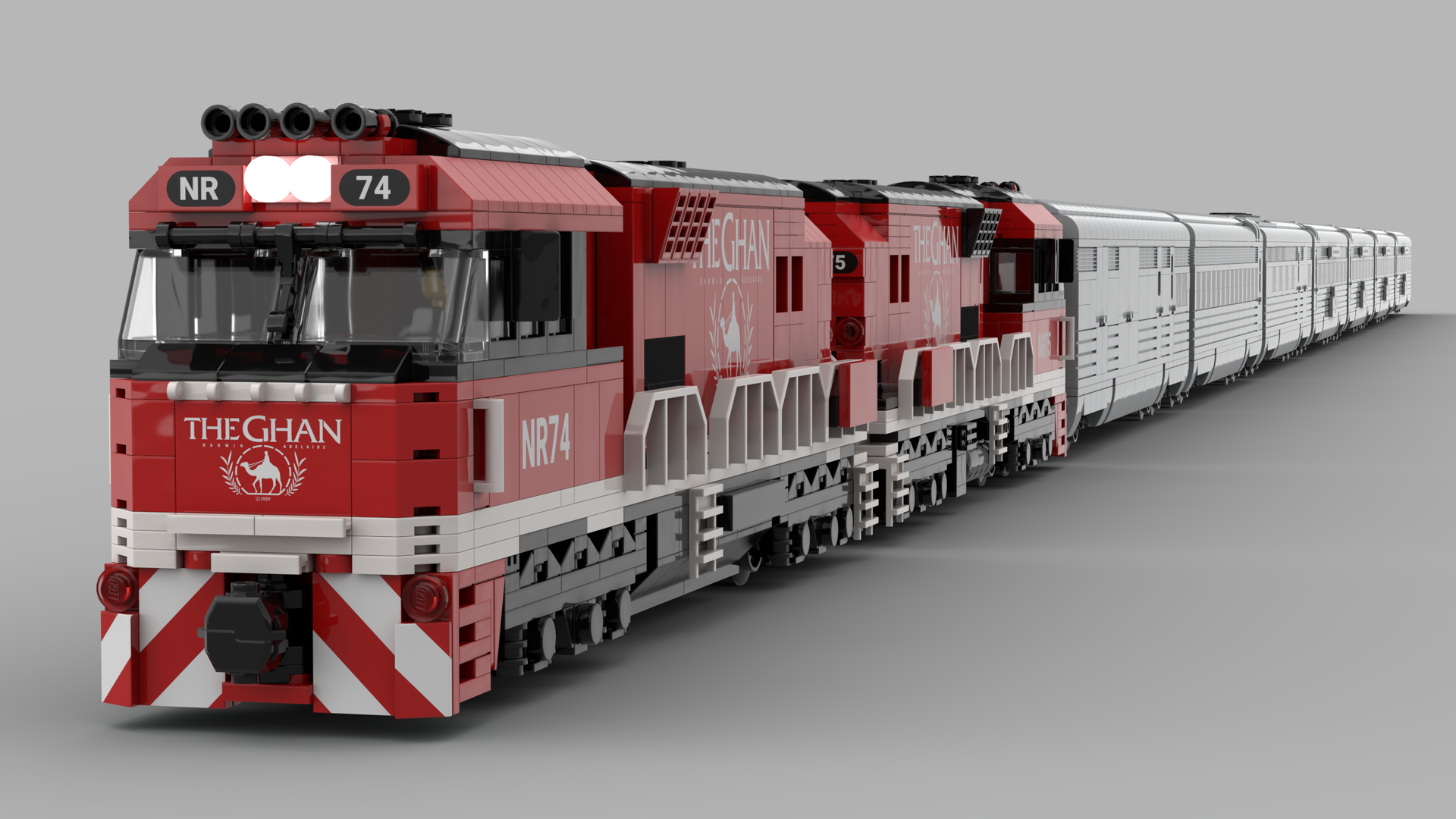 The Ghan Locomotive with Powered-Up Hub, Motor and LIGHTs!