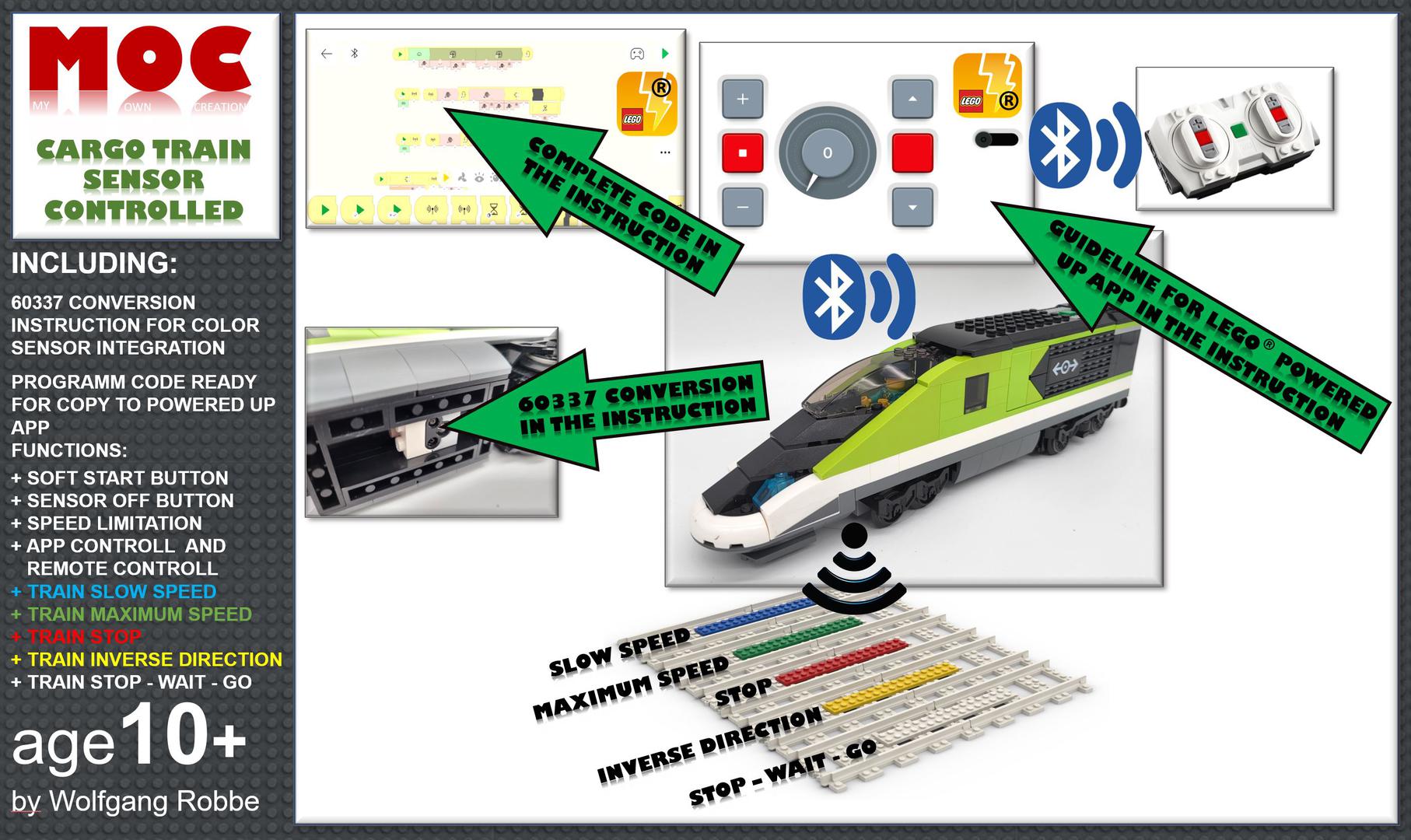 Passengers Train 60337 with Color Sensor update and Powered Up App control panel 88007