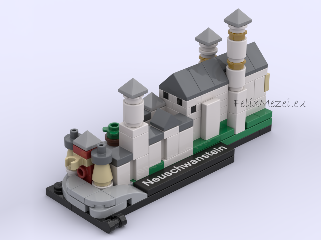 Neuschwanstein Castle Miniature (Display &amp; Key Ring)