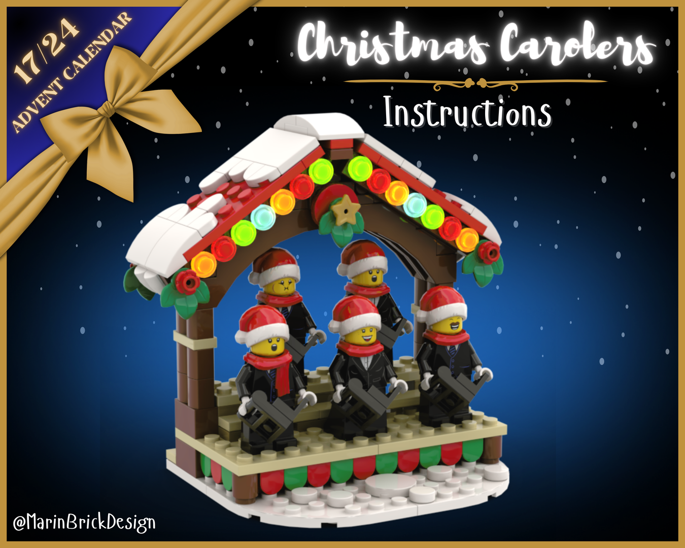 Lego Christmas Carolers Stand - Lego Winter Village MOC