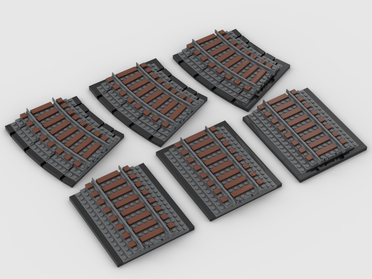 Simple Railway Track Stand (With alternate curve pieces and curved ends)