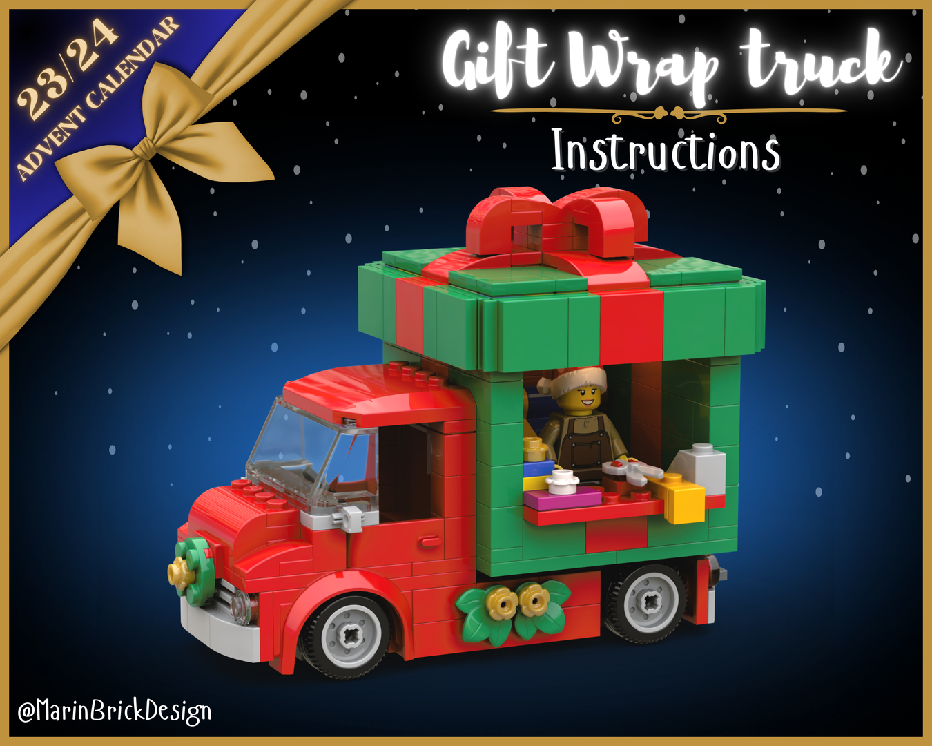 Lego Christmas Gift Wrap Truck Moc - Lego Winter Village MOC