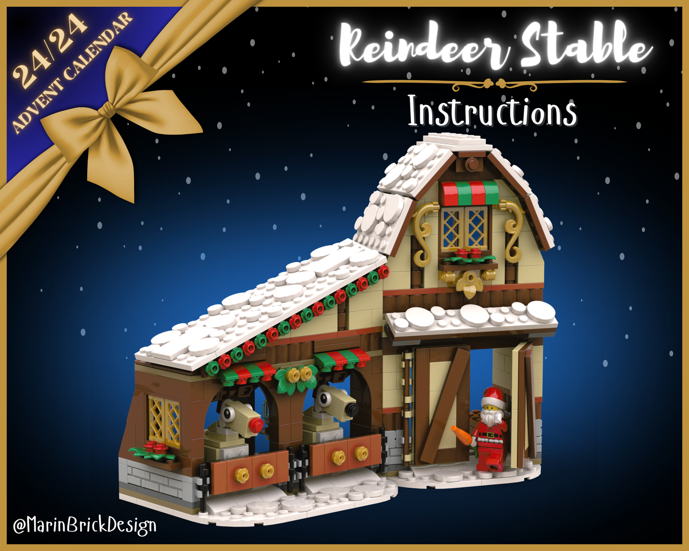 Lego Christmas Reindeer Stable MOC - Lego Winter Village MOC